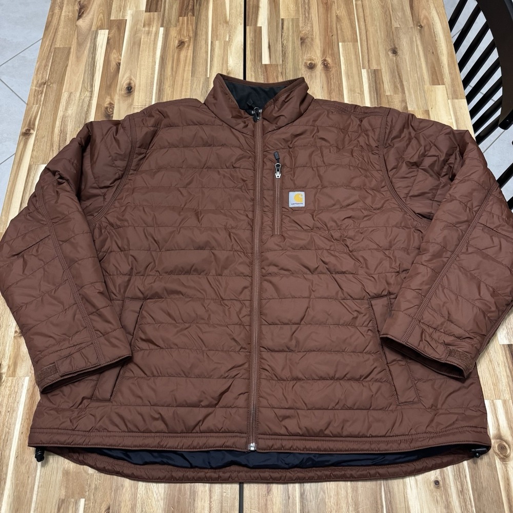 Carhartt Gilliam Jacket Mens 3XL Brown Rain Defender Insulated Quilted Outdoor